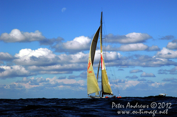 Bob Oatley's Wild Oats XI, after the start of the Audi Sydney Gold Coast 2012. Photo copyright Peter Andrews, Outimage Australia.