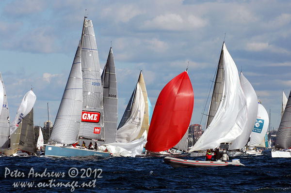 The fleet after the start of the Audi Sydney Gold Coast 2012. Photo copyright Peter Andrews, Outimage Australia.