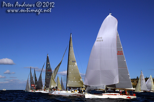 The fleet after the start of the Audi Sydney Gold Coast 2012. Photo copyright Peter Andrews, Outimage Australia.