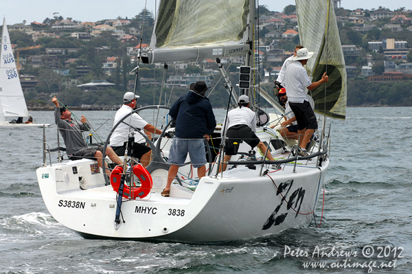 Gordon Ketelbey's Sydney 38 Zen, during the CYCA Trophy One Design Series 2012. Photo copyright Peter Andrews, Outimage Australia 2012.