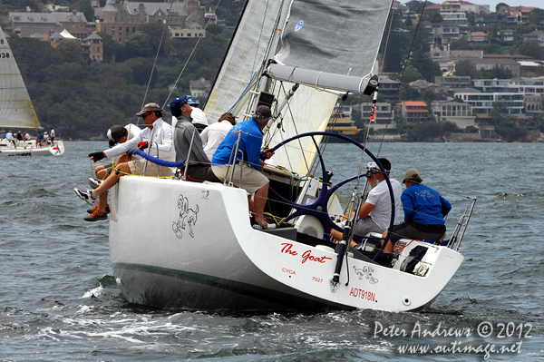 Bruce Foy's Sydney 38 The Goat, during the CYCA Trophy One Design Series 2012. Photo copyright Peter Andrews, Outimage Australia 2012.