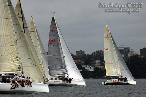 The Sydney 38 fleet, during the CYCA Trophy One Design Series 2012. Photo copyright Peter Andrews, Outimage Australia 2012.