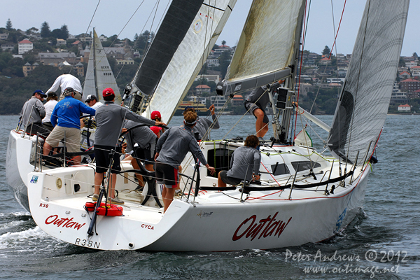 Alan and Tom Quick's Sydney 38 Outlaw, during the CYCA Trophy One Design Series 2012. Photo copyright Peter Andrews, Outimage Australia 2012.
