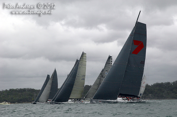 The start on Sydney Harbour of the Big Boat Challenge 2012. Photo copyright Peter Andrews, Outimage Australia 2012.
