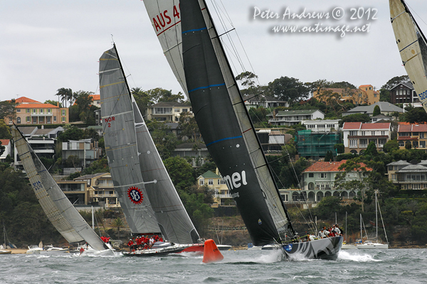 On Sydney Harbour during the Big Boat Challenge 2012. Photo copyright Peter Andrews, Outimage Australia 2012.