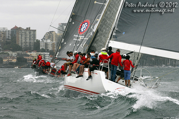 Southern Excellence and Ginger on Sydney Harbour for the Big Boat Challenge 2012. Photo copyright Peter Andrews, Outimage Australia 2012.