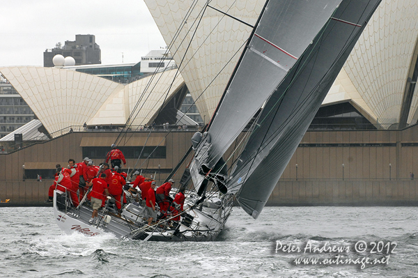 Wild Oats XI on Sydney Harbour for the Big Boat Challenge 2012. Photo copyright Peter Andrews, Outimage Australia 2012.