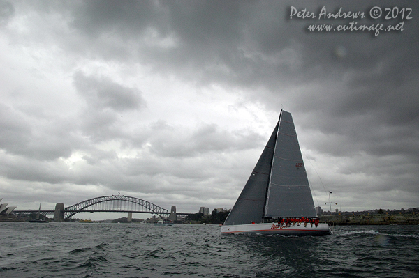 Wild Oats X on Sydney Harbour for the Big Boat Challenge 2012. Photo copyright Peter Andrews, Outimage Australia 2012.