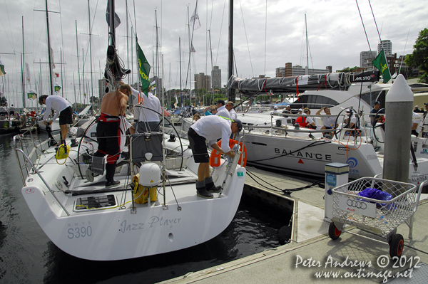 Dockside at the Cruising Yacht Club of Australia ahead of the start of the 2012 Sydney Hobart Yacht Race. Photo copyright Peter Andrews, Outimage Australia.