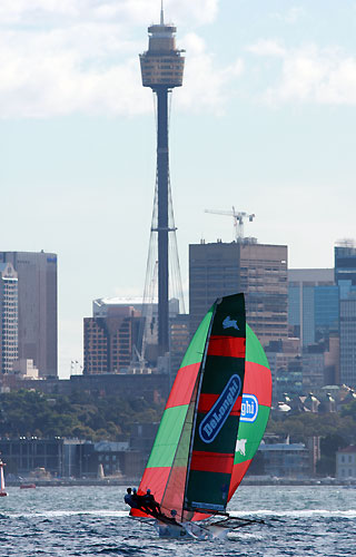 The 18 Footers Life Members Trophy on Sydney Harbour, October 17, 2010. Photo copyright, The Australian 18 Footers League.