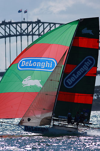 De'Longhi-Rabbitohs in Race 1 of the New South Wales Championship on Sydney Harbour, November 2010. Photo copyright Australian 18 Footers League.