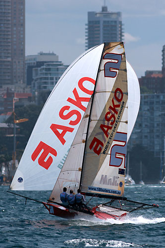 Asko Appliances (Marcus Ashley-Jones) in Race 2 of the New South Wales Championship on Sydney Harbour. Photo copyright The Australian 18 Footers League.