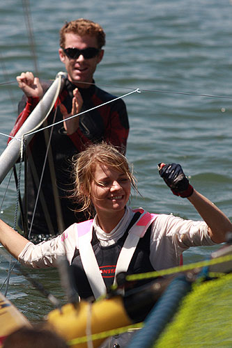 Jessica Watson sailed on the 18 footer, Ella Bache, on Sydney Harbour, Thursday January 27, 2001. Photo copyright Ella Bache and Frank Quealey, Australian 18 Footers League.