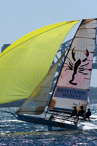 Red Claw Wines, during Race 5 of the Australian Championship on Sydney Harbour. Photo copyright Australian 18 Footers League.