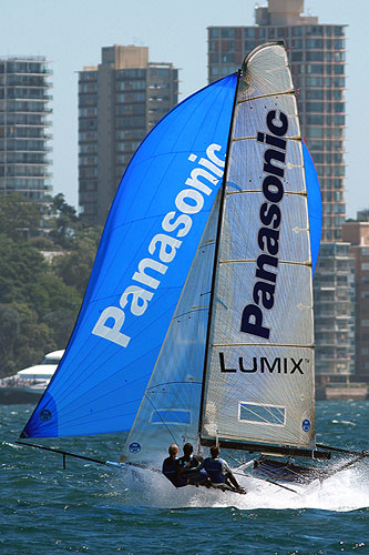 Panasonic, during Race 5 of the Australian Championship on Sydney Harbour. Photo copyright Australian 18 Footers League.