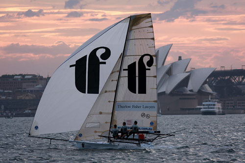 Thurlow Fisher Lawyers (Michael Coxon), during a Twilight Race on Sydney Harbour earlier this year. Photo copyright Australian 18 Footers League.