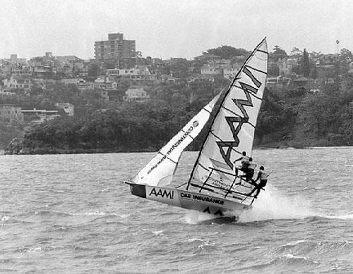 AAMI in action on Sydney Harbour back in September 1990. Photo copyright Peter Andrews, Outimage Australia.