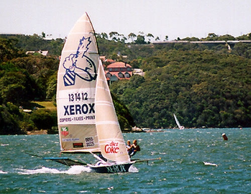 18 foot action on Sydney Harbour back in September 1990. Photo copyright Peter Andrews, Outimage Australia.