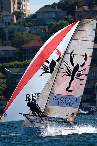 Red Claw Wines, during Race 3 of the Winning Appliances - JJ Giltinan 18ft Skiff Championship on Sydney Harbour, Sunday March 8, 2011. Photo copyright Australian 18 Footers League.