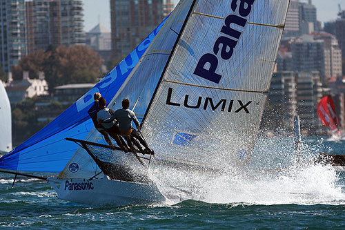 Panasonic makes a pretty picture, during Race 3 of the Winning Appliances - JJ Giltinan 18ft Skiff Championship on Sydney Harbour, Sunday March 8, 2011. Photo copyright Australian 18 Footers League.
