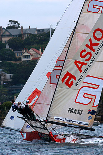 Asko Appliances, during Race 6 of the Winning Appliances - JJ Giltinan 18ft Skiff Championship on Sydney Harbour, Saturday March 12, 2011. Photo copyright Australian 18 Footers League.