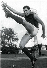 Don Roach in action as an Australian Rules footballer.