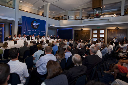 Skippers Press Conference at Royal New Zealand Yacht Squadron, Louis Vuitton Pacific Series, Auckland, 29/01/2009. Photo copyright Stefano Gattini / www.carloborlenghi.com