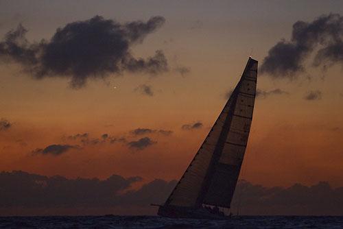 Sunset near Antigua for Beau Geste, during the RORC Caribbean 600. Photo copyright Carlo Borlenghi.