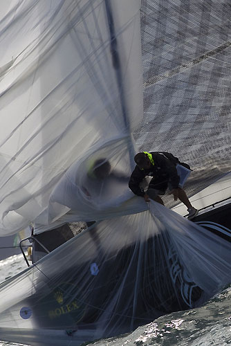 Clearing a spinnaker on Juan Ball's Soto 40 Negra (URU), during the Rolex Ilhabela Sailing Week 2010. Photo copyright Rolex and Carlo Borlenghi.
