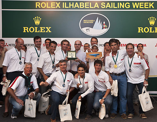 Ernesto Breda's Super Touché (BRA), dock side at the prizegiving ceremony after winning the ORC International 500 class for the Rolex Ilhabela Sailing Week 2010. Photo copyright Rolex and Carlo Borlenghi.