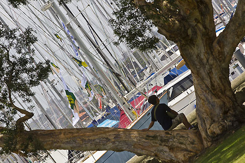 Preparations in Rushcutters Bay Park nextdoor to the Cruising Yacht Club of Australia, ahead of the start of the Rolex Sydney Hobart 2010. Photo copyright Carlo Borlenghi, Rolex.