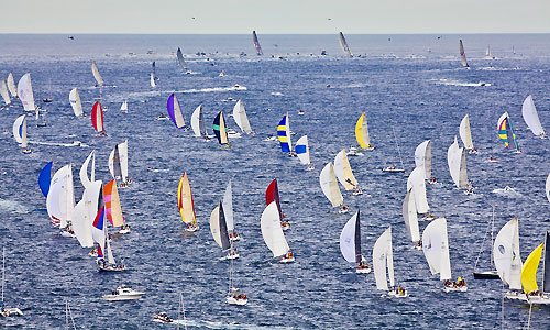 The fleet outside the heads of Sydney Harbour, after the start of the Rolex Sydney Hobart 2010, Australia. Photo copyright Carlo Borlenghi, Rolex.