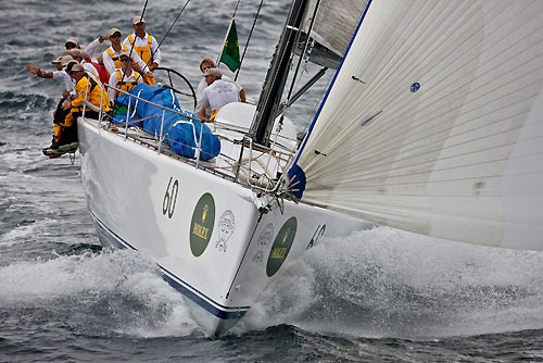 Stephen Ainsworth's Reichel Pugh 63 Loki, outside the heads after the start and on their way down the New South Wales South Coast during the Rolex Sydney Hobart Yacht Race 2010, Australia. Photo copyright Carlo Borlenghi, Rolex.
