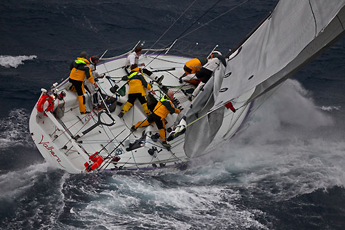 Anthony Lyall's modified Elliot 13 Valheru, ploughing through the conditions of the Tasman Sea off the New South Wales South Coast, during the Rolex Sydney Hobart Yacht Race 2010, Australia. Photo copyright Carlo Borlenghi, Rolex.