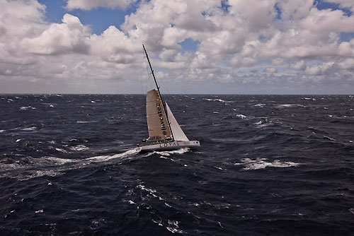 Sean Langman and Anthony Bell's Elliott Maxi Investec Loyal, dealing with the Tasman Sea with reduced sail, during the Rolex Sydney Hobart Yacht Race 2010, Australia. Photo copyright Carlo Borlenghi, Rolex.