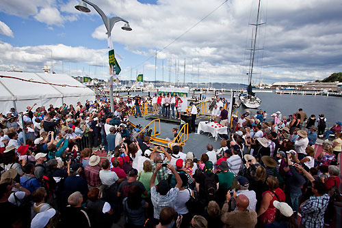 Dockside presentations in Hobart, for the Rolex Sydney Hobart Yacht Race 2010, Australia. Photo copyright Carlo Borlenghi, Rolex.