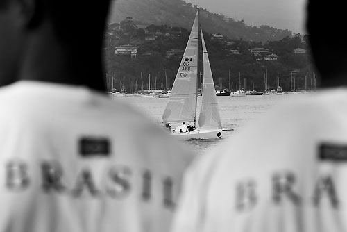 Race start, during the Rolex Ilhabela Sailing Week 2011. Tripulação do Cisne Branco assiste à largada da regata Alcatrazes. Photo copyright Rolex and Carlo Borlenghi.