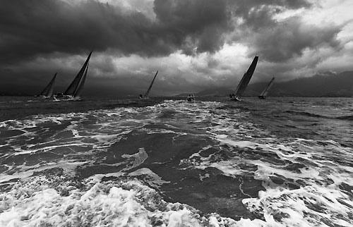The Soto 40 Fleet at sea, during the Rolex Ilhabela Sailing Week 2011. Photo copyright Rolex and Carlo Borlenghi.