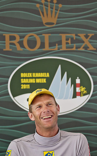 Robert Scheidt Press Conference, during the Rolex Ilhabela Sailing Week 2011. Sorriso de campeão. Photo copyright Rolex and Carlo Borlenghi.