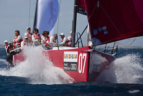 TP52 Series Day 1 - Audi Sailing Team powered by ALL4ONE, during the Audi MedCup Circuit 2011, Cagliari, Sardinia, Italy. Photo copyright Stefano Gattini for Studio Borlenghi.