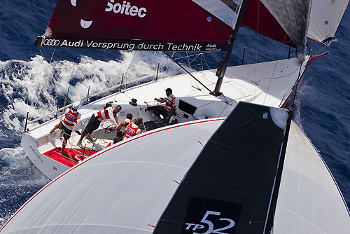 TP52 Day 4 Coastal Race - Audi Sailing Team powered by ALL4ONE, during the Audi MedCup Circuit 2011, Cartagena, Spain. Photo copyright Stefano Gattini for Studio Borlenghi.