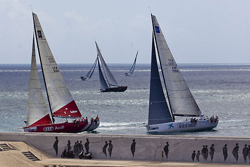 TP52 Day 4 Coastal Race - Fleet, during the Audi MedCup Circuit 2011, Cartagena, Spain. Photo copyright Stefano Gattini for Studio Borlenghi.