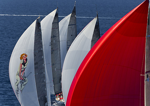 Spinnakers, during the Maxi Yacht Rolex Cup 2011, Porto Cervo, Italy. Photo copyright Carlo Borlenghi for Rolex.