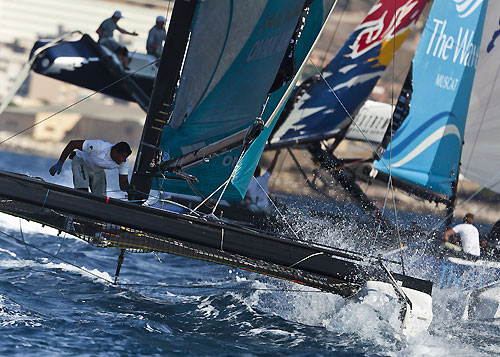 Trapani, 15-09-2011. Extreme Sailing Series 2011 - Act 6 Trapani. Race Day 2, Oman Air, Red Bull and The Wave-Muscat. Photo copyright Stefano Gattini for Studio Borlenghi.