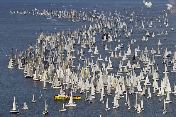 The 43rd Barcolana, Trieste, Italy, October 9, 2011, the massive fleet at the start. Photo copyright Carlo Borlenghi.
