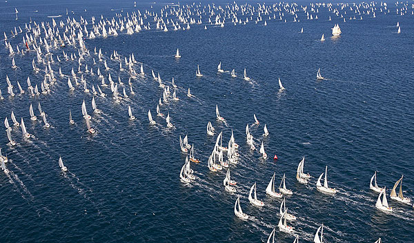 The 43rd Barcolana, Trieste, Italy, October 9, 2011, the massive fleet. Photo copyright Carlo Borlenghi.
