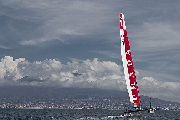 Naples, 06/04/12. Luna Rossa AC45 training in Naples, during the Americas Cup World Series Naples, Italy, April 2012. Photo copyright Luna Rossa and Carlo Borlenghi.