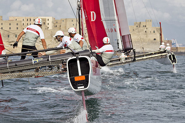 Naples, 06/04/12. Luna Rossa AC45 training in Naples, during the Americas Cup World Series Naples, Italy, April 2012. Photo copyright Luna Rossa and Carlo Borlenghi.