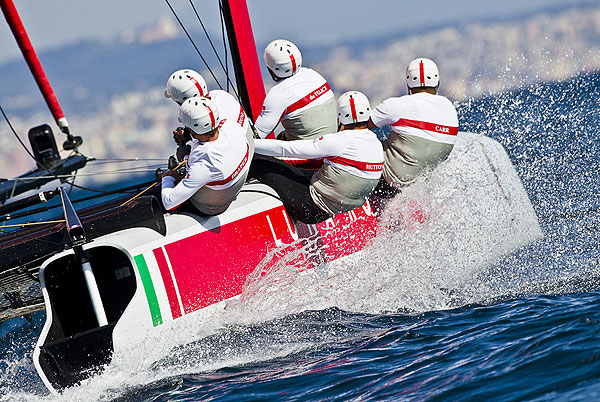 Naples, 10/04/12. Luna Rossa Training, during the Americas Cup World Series Naples, Italy, April 2012. Photo copyright Luna Rossa and Carlo Borlenghi.
