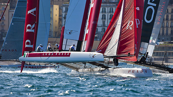 Naples, 12/04/12. America's Cup World Series Naples 2012, Day 2, during the Americas Cup World Series Naples, Italy, April 2012. Photo copyright Luna Rossa and Carlo Borlenghi.